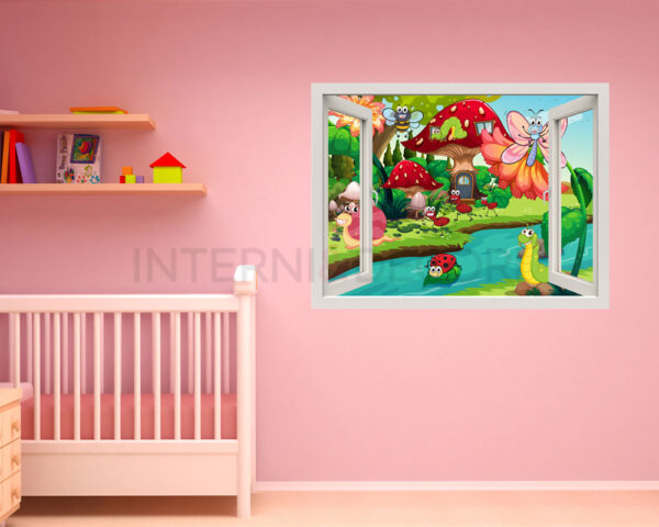 Adesivo murale finestra "VITA NELLA NATURA" - Finestra illusione