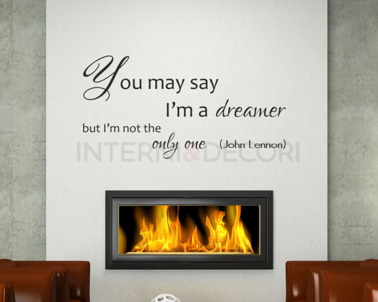 Adesivo da parete frase John Lennon "IMAGINE"