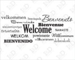 Adesivo scritta Benvenuti "WELCOME IN VARIE LINGUE"