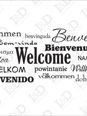 Benvenuto in varie lingue-adesivo murale