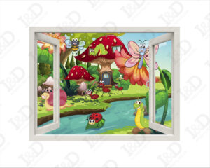 Vita nella natura-finestra adesiva