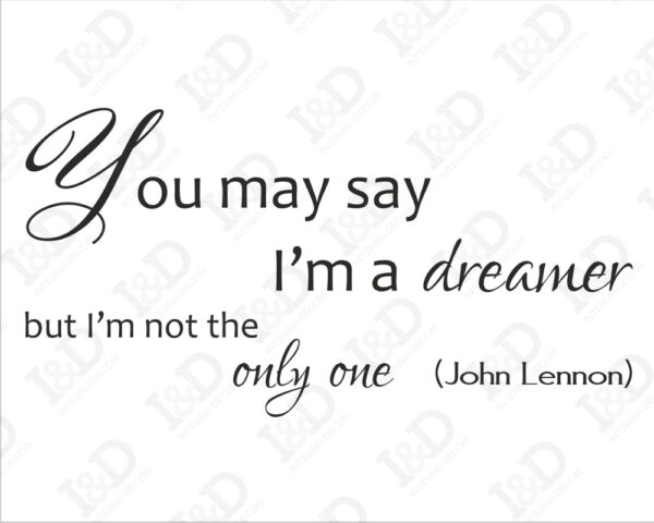Adesivo da parete frase John Lennon "IMAGINE"