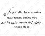 Adesivo da parete frase Vasco Rossi "ACCIDENTI COME SEI BELLA"