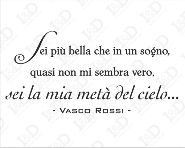 Adesivo da parete frase Vasco Rossi "ACCIDENTI COME SEI BELLA"