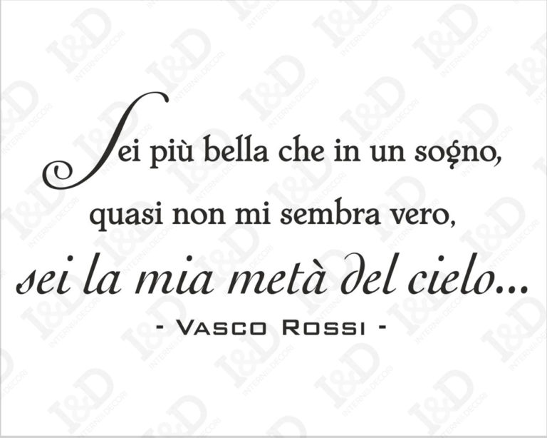Adesivo da parete frase Vasco Rossi "ACCIDENTI COME SEI BELLA"