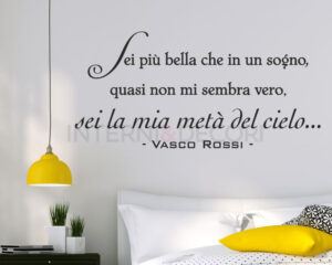 Adesivo da parete frase Vasco Rossi "ACCIDENTI COME SEI BELLA"