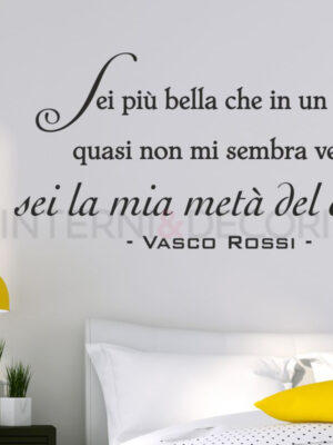 Adesivo da parete frase Vasco Rossi "ACCIDENTI COME SEI BELLA"