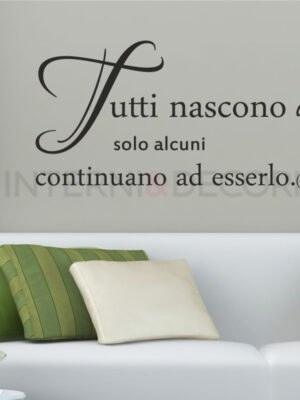 Adesivo da muro frase Bob Marley "TUTTI NASCONO UNICI"