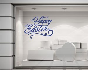 Adesivo per vetrina-Buona Pasqua con decoro