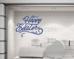 Adesivo per vetrine "BUONA PASQUA CON DECORO" - Vetrofania