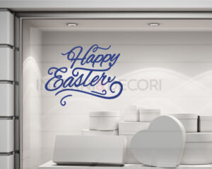 Adesivo per vetrine "BUONA PASQUA CON DECORO" - Vetrofania