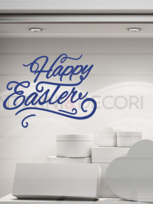 Adesivo per vetrine "BUONA PASQUA CON DECORO" - Vetrofania