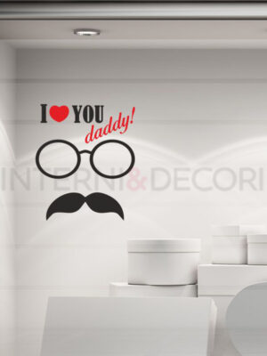 Adesivo per vetrine festa del papà "I LOVE YOU DADDY!" - Vetrofania