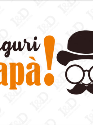 Auguri papà!-adesivo per vetrine