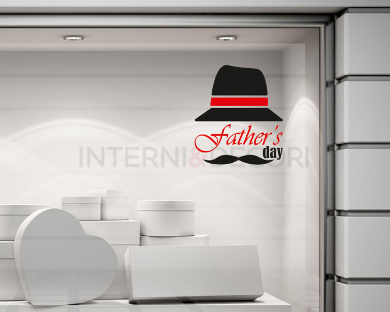 Adesivo per vetrine papà "FATHER'S DAY "- Vetrofania