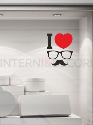 Adesivo per vetrine festa del papà "TI VOGLIO BENE" - Vetrofania