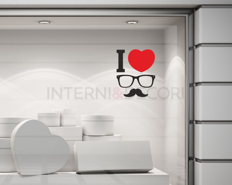 Adesivo per vetrine festa del papà "TI VOGLIO BENE" - Vetrofania