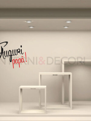 Adesivo per vetrine festa del papà "CILINDRO E PAPILLON" - Vetrofania