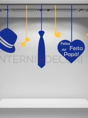 Adesivo per vetrine "FELICE FESTA DEL PAPÀ!" - Vetrofania