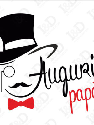 Adesivo per vetrine-Papà con papillon-Vetrofania