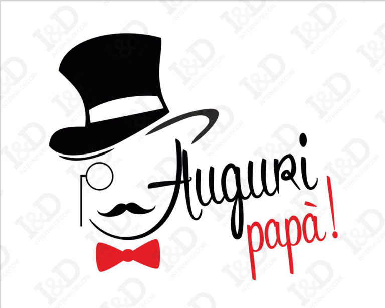 Adesivo per vetrine festa del papà "CILINDRO E PAPILLON" - Vetrofania