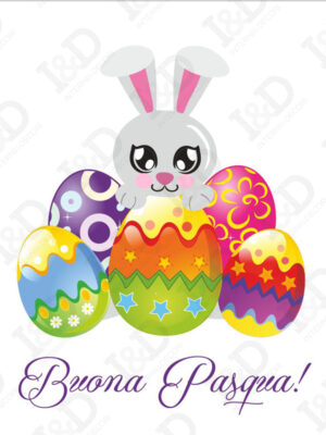 Adesivo per vetrina-coniglietto tra le uova