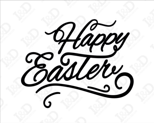 Adesivo per vetrine "BUONA PASQUA CON DECORO" - Vetrofania