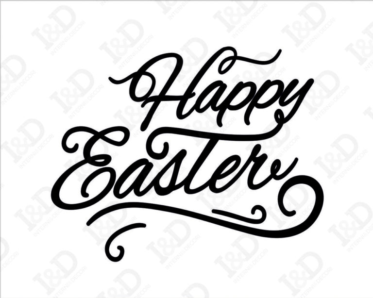 Adesivo per vetrine "BUONA PASQUA CON DECORO" - Vetrofania