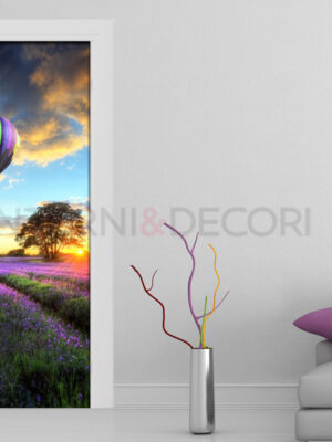 Decoro porta paesaggio "MONGOLFIERE AL TRAMONTO"