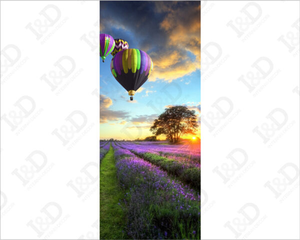 Decoro porta paesaggio "MONGOLFIERE AL TRAMONTO"