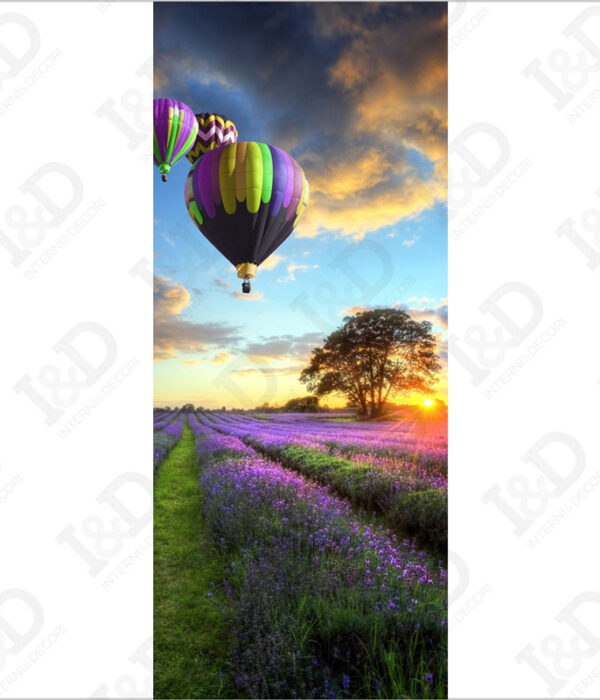 Mongolfiere al tramonto-adesivo per porte