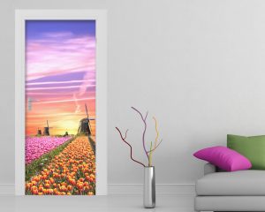 Adesivo per porte-mulini a vento e tulipani