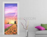 Decoro porta "MULINI A VENTO E TULIPANI"