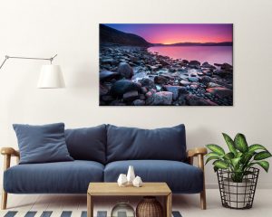Stampa su tela-tramonto sulle rocce