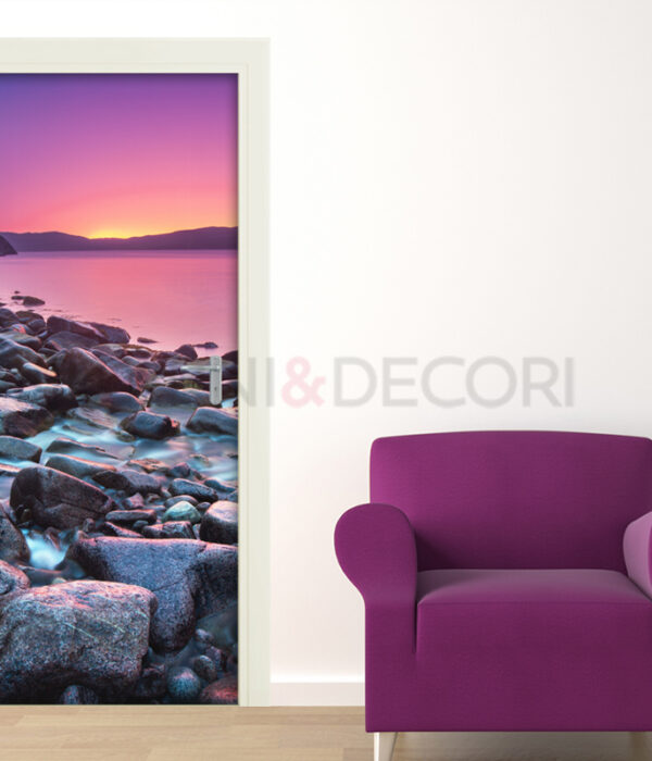 Decoro porta mare "TRAMONTO SULLA COSTA DI PIETRE"