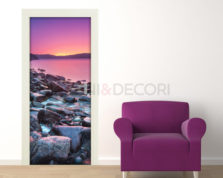 Decoro porta mare "TRAMONTO SULLA COSTA DI PIETRE"