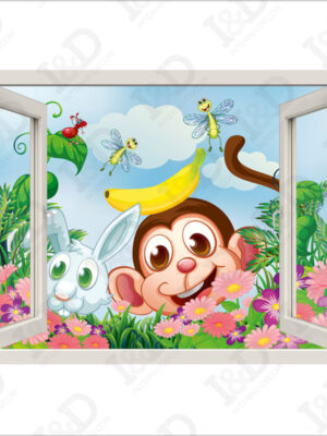 Due simpatici amici-finestra illusione