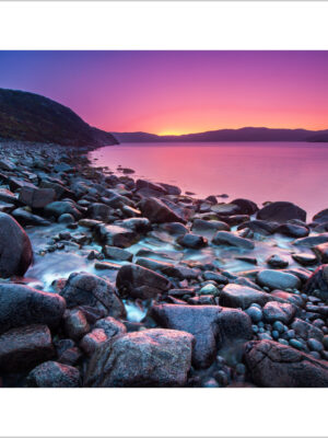 Tramonto sulle rocce-stampa su tela