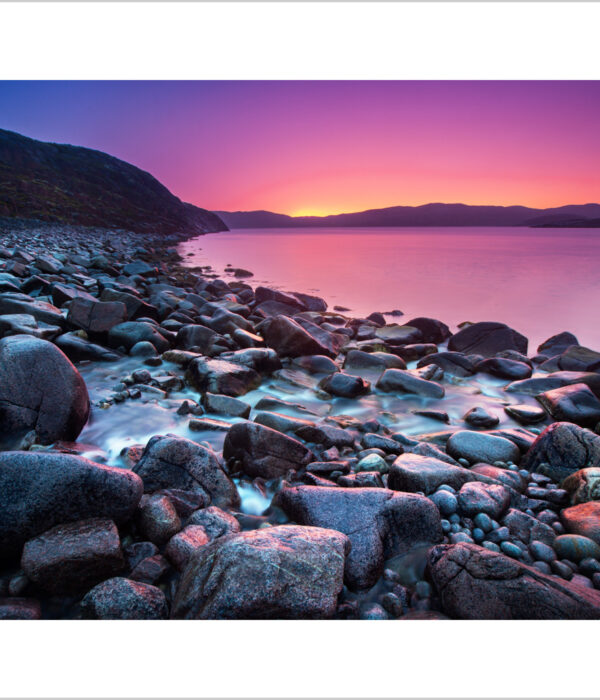 Tramonto sulle rocce-stampa su tela