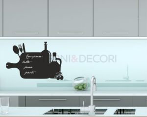 Adesivo lavagna "TAGLIERE CON OLIO E VINO" - Lavagna adesiva