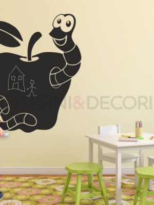 Adesivo lavagna bambini "UNA MELA BACATA" - Lavagna adesiva