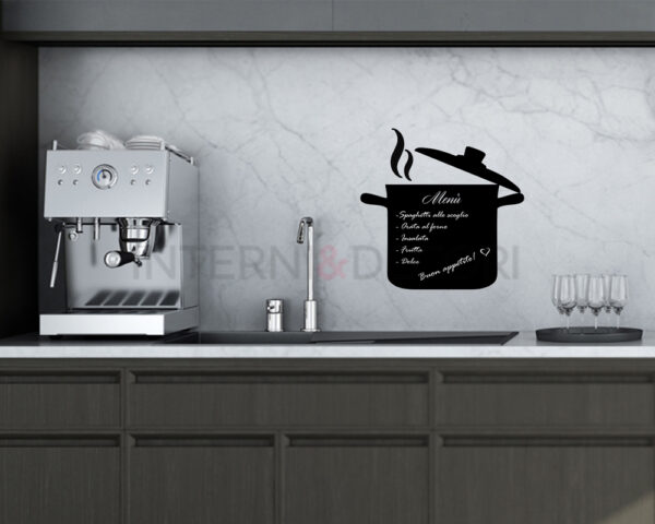 Adesivo lavagna "COSA BOLLE IN PENTOLA?" - Lavagna adesiva