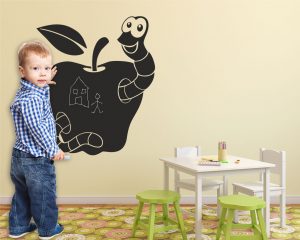 Lavagna adesiva-una mela bacata