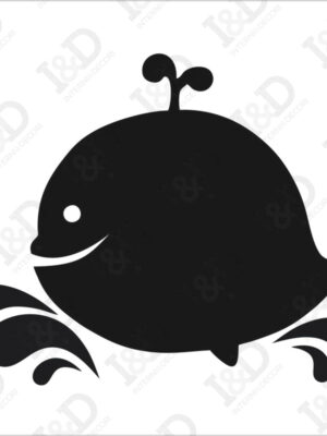 Un’allegra balena-lavagna adesiva