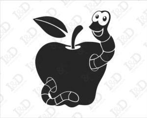 Una mela bacata-lavagna adesiva