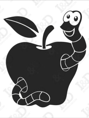 Una mela bacata-lavagna adesiva