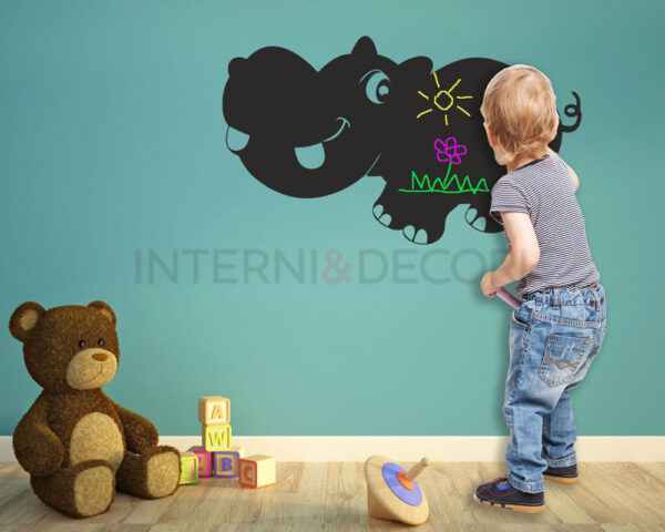 Adesivo lavagna bambini "IPPY L'IPPOPOTAMO" - Lavagna adesiva