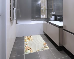 Adesivo per pavimenti-conchiglie sulla sabbia