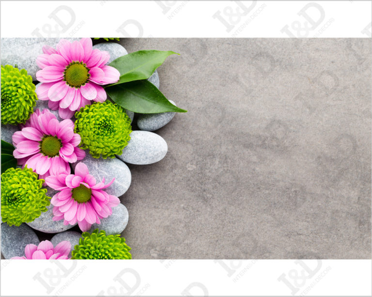 Adesivi per piastrelle bagno "PIETRE E MARGHERITE" - Adesivo per pavimento