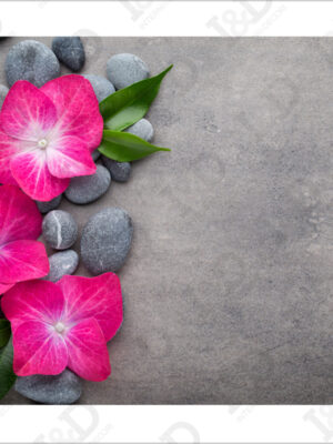 Pietre e fiori viola-adesivo per pavimenti